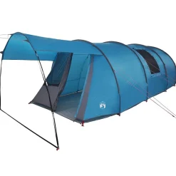 vidaXL Tienda túnel para 4 personas y gris 740 x 370 x 220 cm Azul