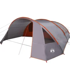 vidaXL Tienda túnel para 6 personas 700 x 590 x 215 cm Gris y naranja Outlet