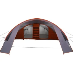 vidaXL Tienda túnel para 6 personas 700 x 590 x 215 cm Gris y naranja Outlet
