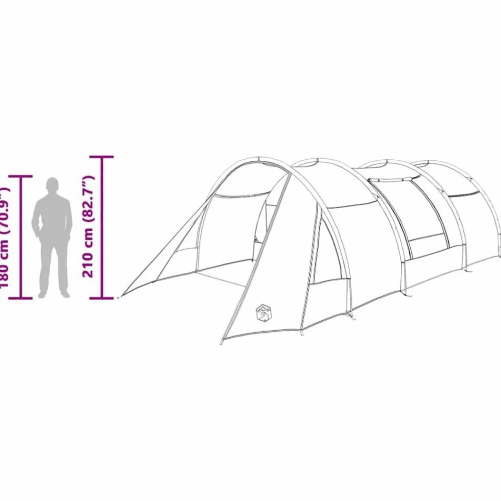 vidaXL Tienda túnel para 4 personas y 778 x 356 x 210 cm Verde Clearance