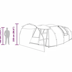 vidaXL Actividades Al Aire Libre-Tienda túnel para 4 personas y 740 x 370 x 220 cm