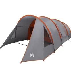 vidaXL Tienda túnel para 4 personas 778 x 356 x 210 cm Gris y naranja Clearance