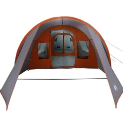 vidaXL Tienda túnel para 4 personas 778 x 356 x 210 cm Gris y naranja Clearance
