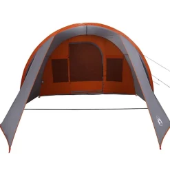 vidaXL Tienda túnel para 4 personas 778 x 356 x 210 cm Gris y naranja Clearance