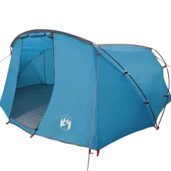 vidaXL Tienda túnel para 4 personas y gris 318 x 275 x 140 cm Azul Clearance