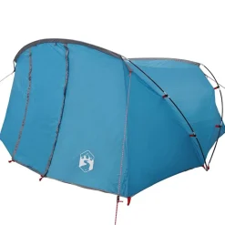 vidaXL Tienda túnel para 4 personas y gris 318 x 275 x 140 cm Azul Clearance