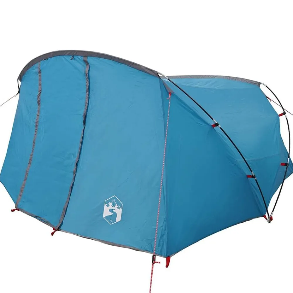 vidaXL Tienda túnel para 4 personas y gris 318 x 275 x 140 cm Azul Clearance