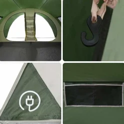 vidaXL Tienda túnel para 8 personas con techo 710 x 460 x 245 cm Verde Sale