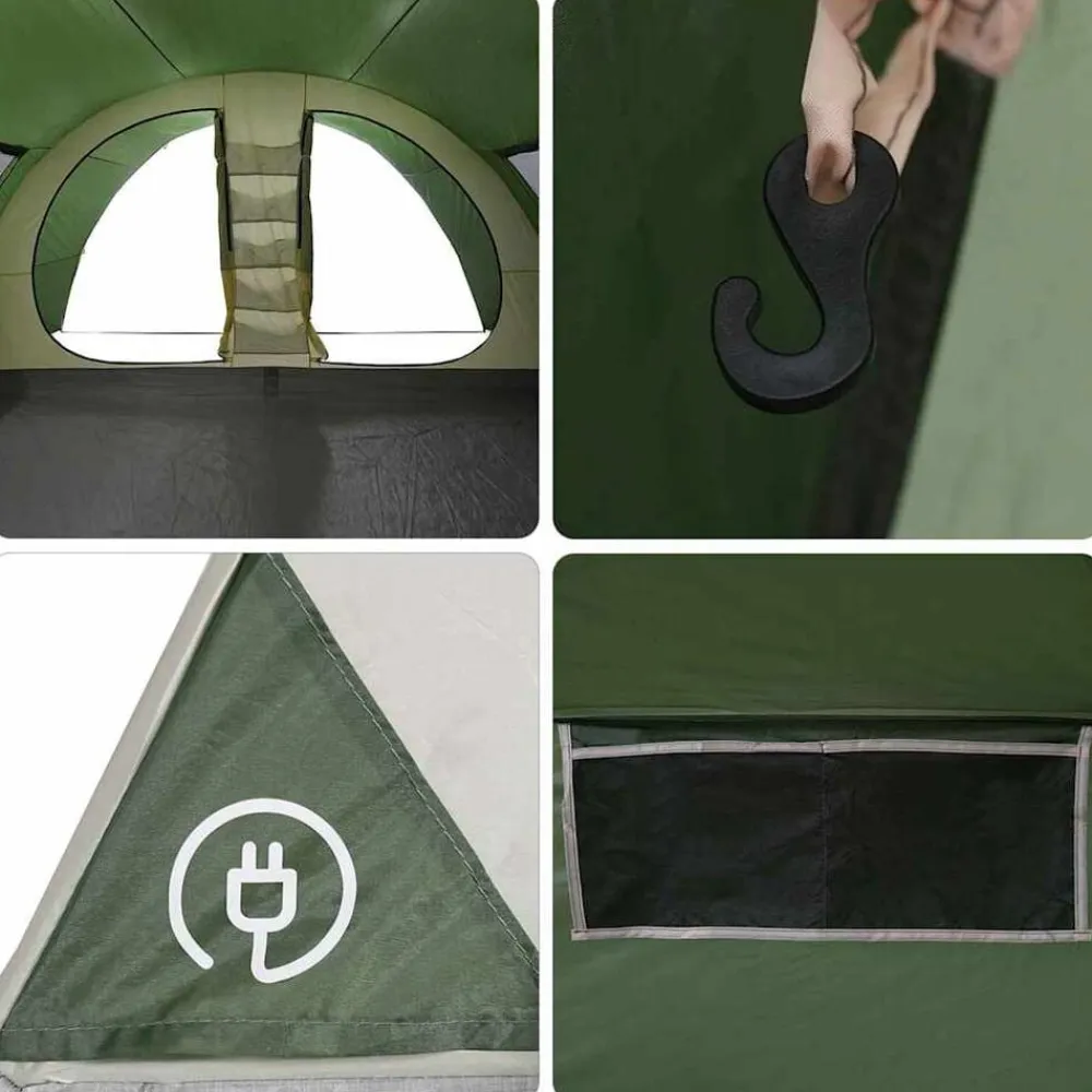vidaXL Tienda túnel para 8 personas con techo 710 x 460 x 245 cm Verde Sale