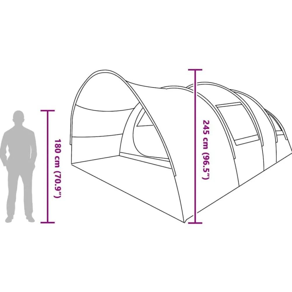 vidaXL Tienda túnel para 8 personas con techo 710 x 460 x 245 cm Verde Sale