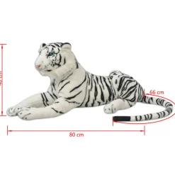 vidaXL Tigre de peluche blanco XXL