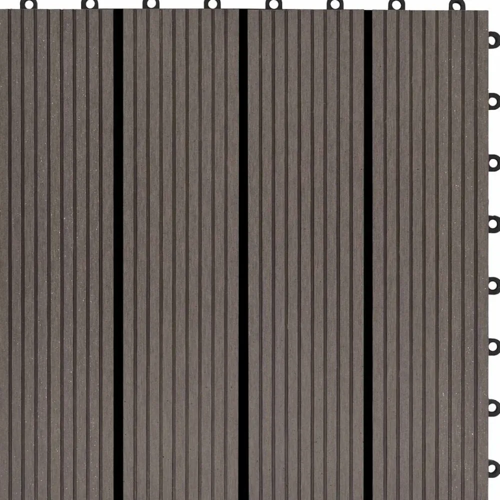 vidaXL Productos Del Hogar-Tile de Decking 11 pcs Marrón Oscuro 30 x 30 cm WPC
