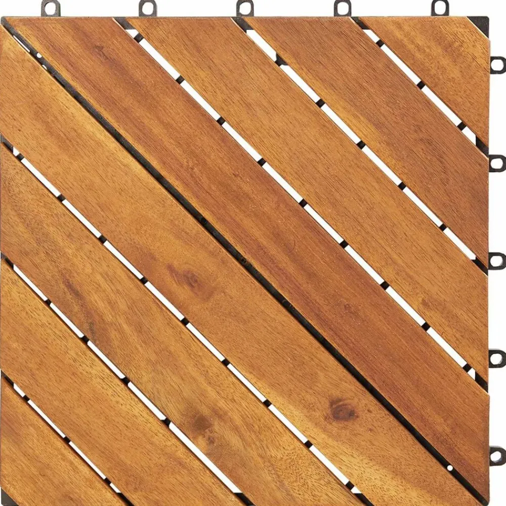 vidaXL Tile de Decking 10 pcs Marrón 30 x 30 cm Madera de Acacia Marrón Online