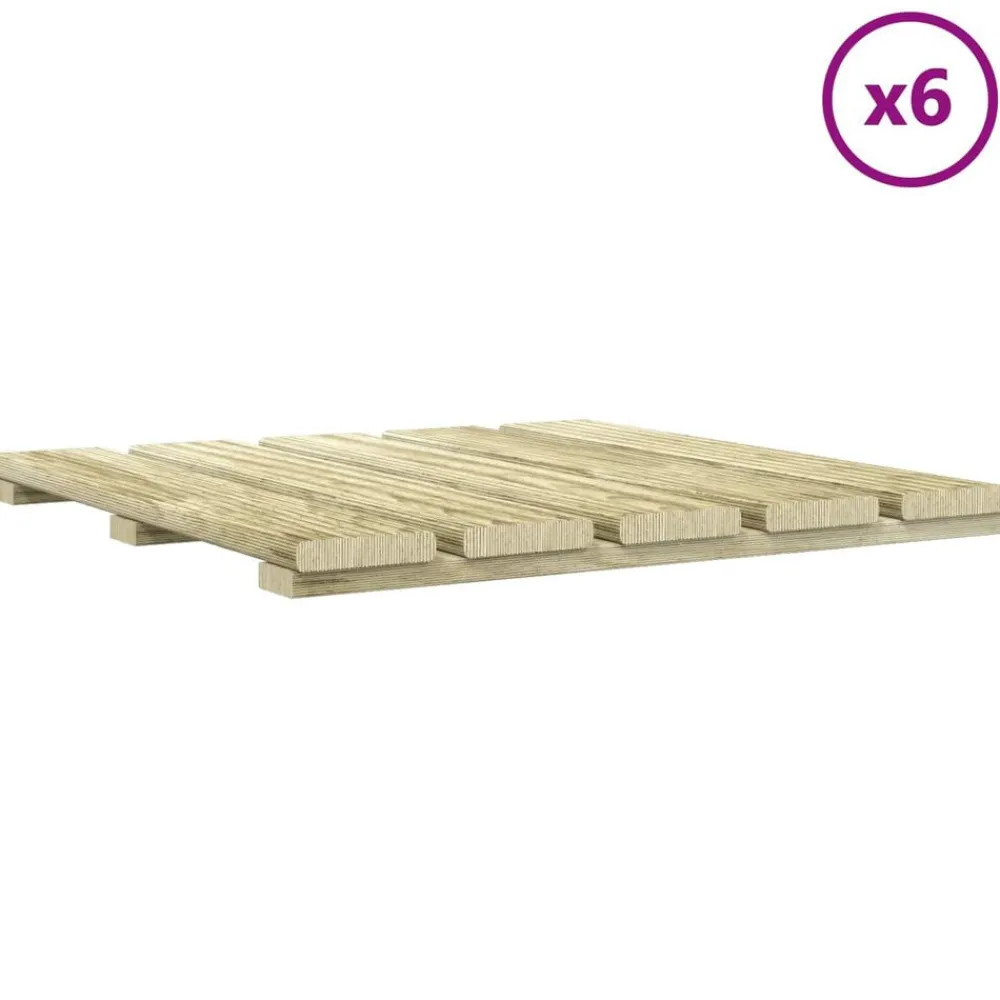 vidaXL Tile de Decking 6 pcs 50 x 50 cm Pino Impregnado Verde Online