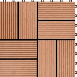 vidaXL Productos Del Hogar-Tile de Decking 11 pcs Teca 30 x 30 cm WPC