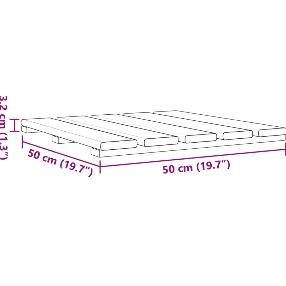 vidaXL Productos Del Hogar-Tile de Decking 6 pcs Marrón 50 x 50 cm Pino Impregnado Marrón