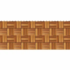 vidaXL Tile de Decking 10 pcs Marrón 30 x 30 cm Madera de Acacia Marrón New