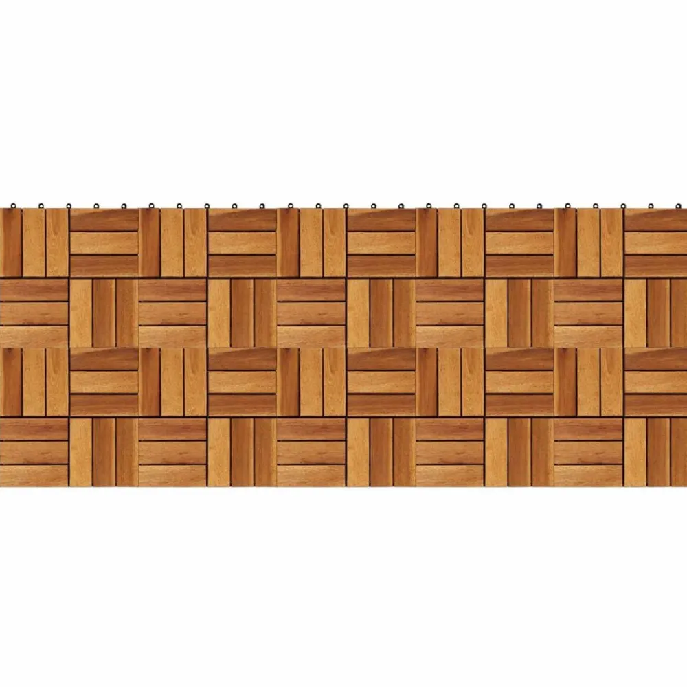vidaXL Tile de Decking 10 pcs Marrón 30 x 30 cm Madera de Acacia Marrón New