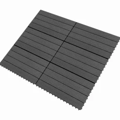 vidaXL Tile de Decking 6 pcs 60 x 30 cm WPC Negro Sale