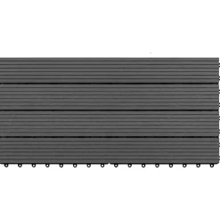 vidaXL Tile de Decking 6 pcs 60 x 30 cm WPC Negro Sale