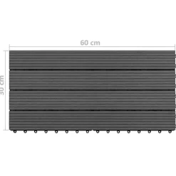 vidaXL Tile de Decking 6 pcs 60 x 30 cm WPC Negro Sale
