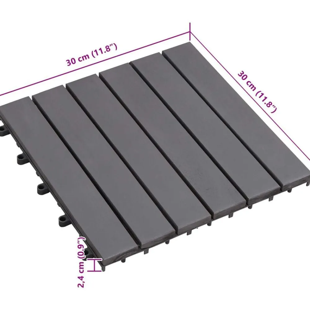 vidaXL Productos Del Hogar-Tile de Decking 10 pcs 30 x 30 cm Madera de Acacia