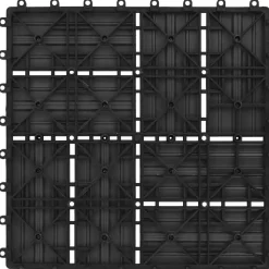 vidaXL Tile de Decking 11 pcs 30 x 30 cm WPC Negro Outlet