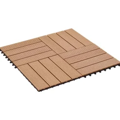 vidaXL Productos Del Hogar-Tile de Decking 11 pcs Teca 30 x 30 cm WPC