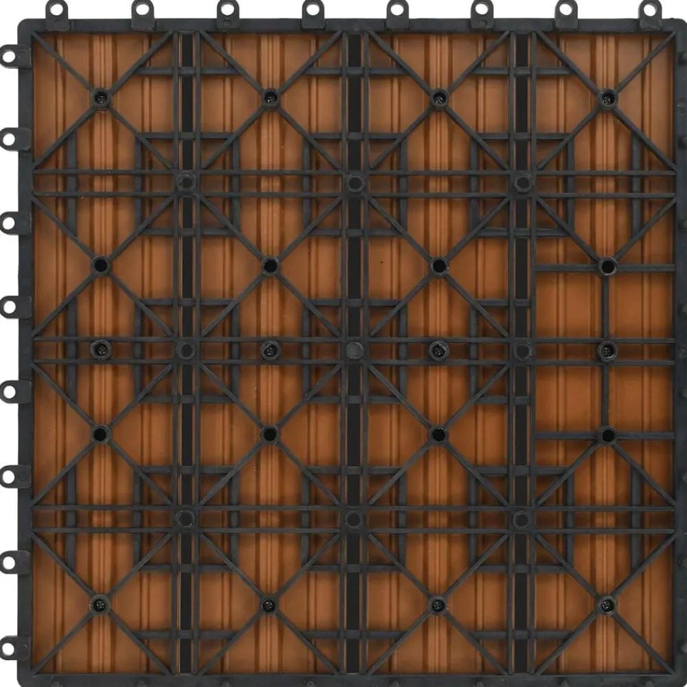 vidaXL Productos Del Hogar-Tile de Decking 11 pcs Teca 30 x 30 cm WPC