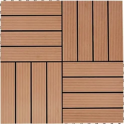 vidaXL Productos Del Hogar-Tile de Decking 11 pcs Teca 30 x 30 cm WPC