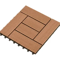 vidaXL Tile de Decking 11 pcs Marrón 30 x 30 cm WPC Marr&oacute;n Outlet