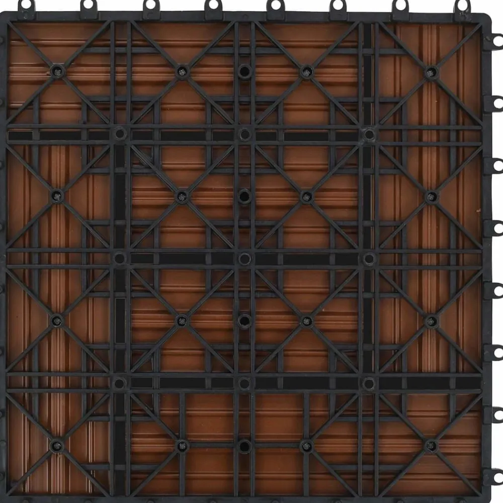vidaXL Tile de Decking 11 pcs Marrón 30 x 30 cm WPC Marrón Outlet