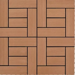 vidaXL Tile de Decking 11 pcs Marrón 30 x 30 cm WPC Marrón Outlet