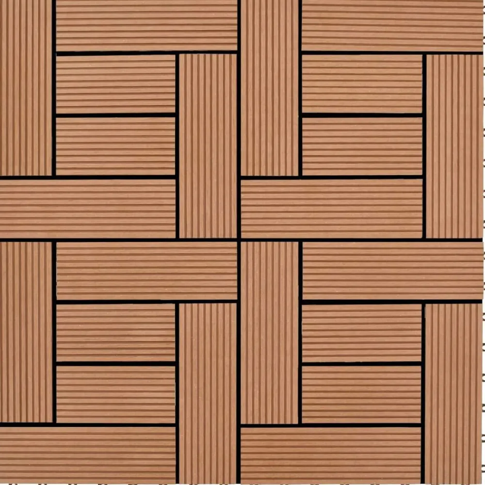 vidaXL Tile de Decking 11 pcs Marrón 30 x 30 cm WPC Marrón Outlet