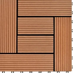 vidaXL Tile de Decking 11 pcs Marrón 30 x 30 cm WPC Marrón Outlet