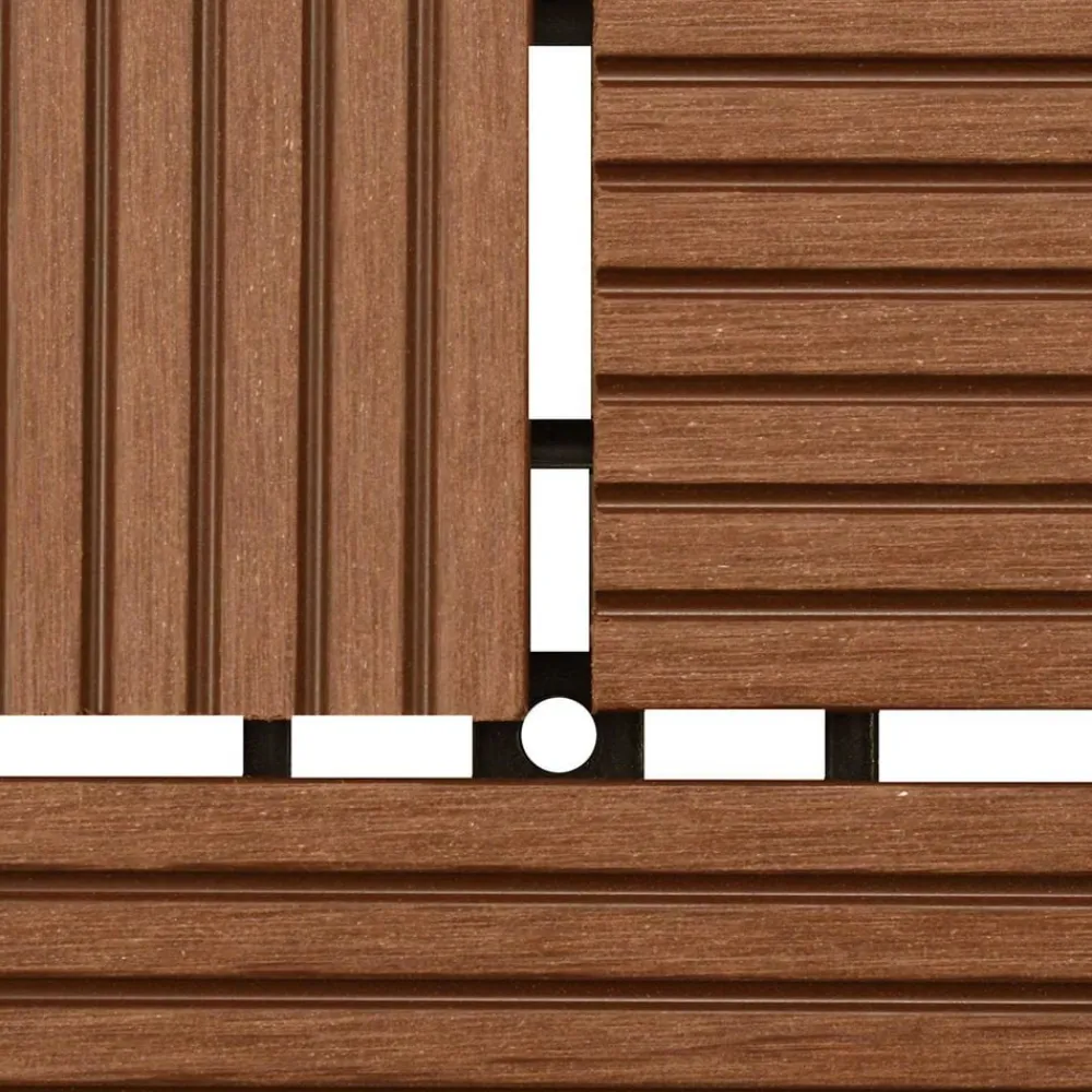 vidaXL Tile de Decking 11 pcs Marrón 30 x 30 cm WPC Marrón Outlet