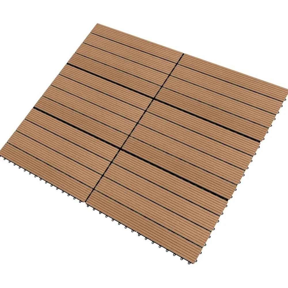 vidaXL Materiales De Construcción|Productos Del Hogar-Tile de Decking 6 pcs Marrón 60 x 30 cm WPC