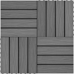 vidaXL Tile de Decking Diseño 3D 11 pcs 30 x 30 cm WPC Gris Clearance