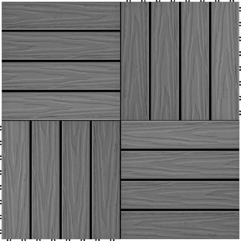 vidaXL Tile de Decking Diseño 3D 11 pcs 30 x 30 cm WPC Gris Clearance