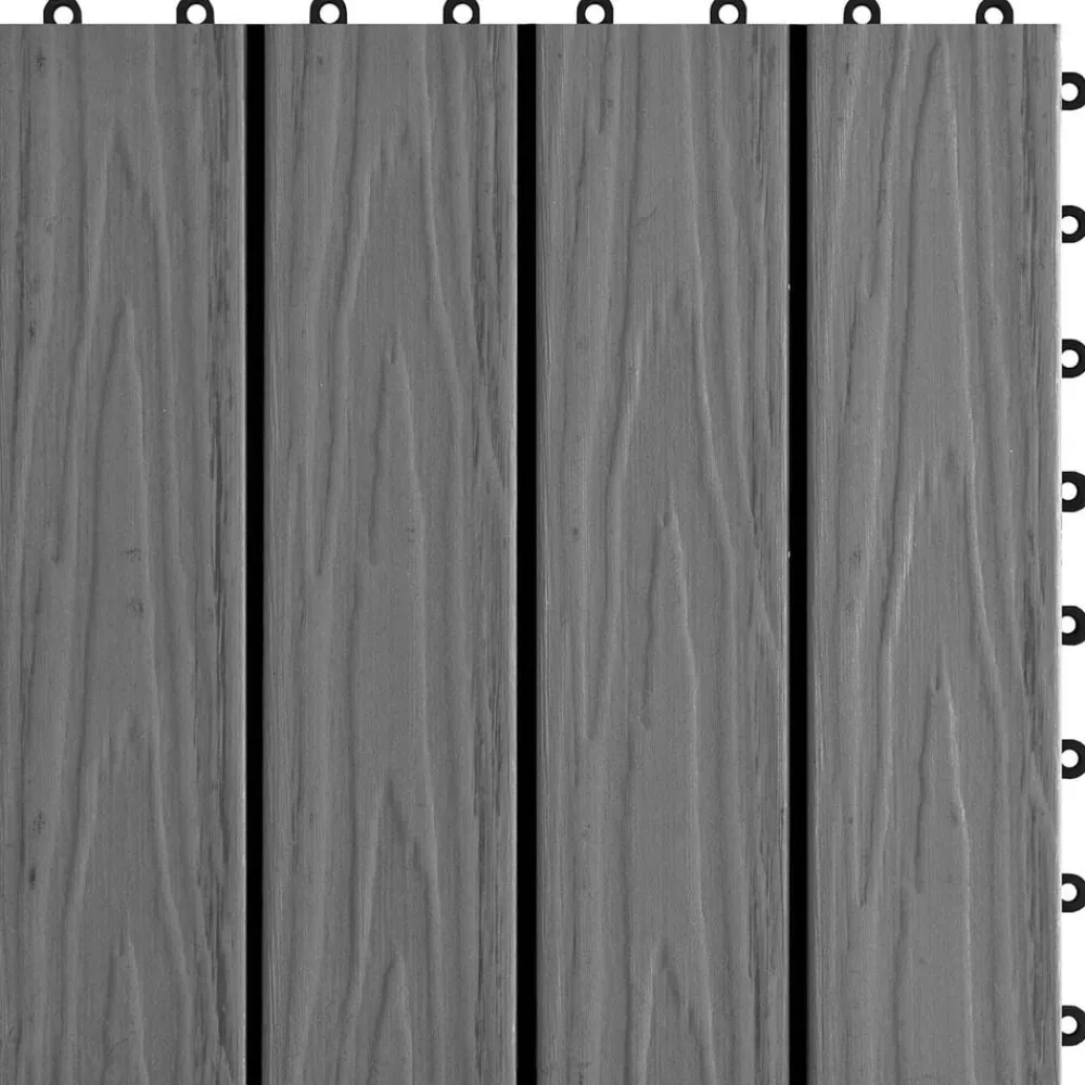 vidaXL Tile de Decking Diseño 3D 11 pcs 30 x 30 cm WPC Gris Clearance