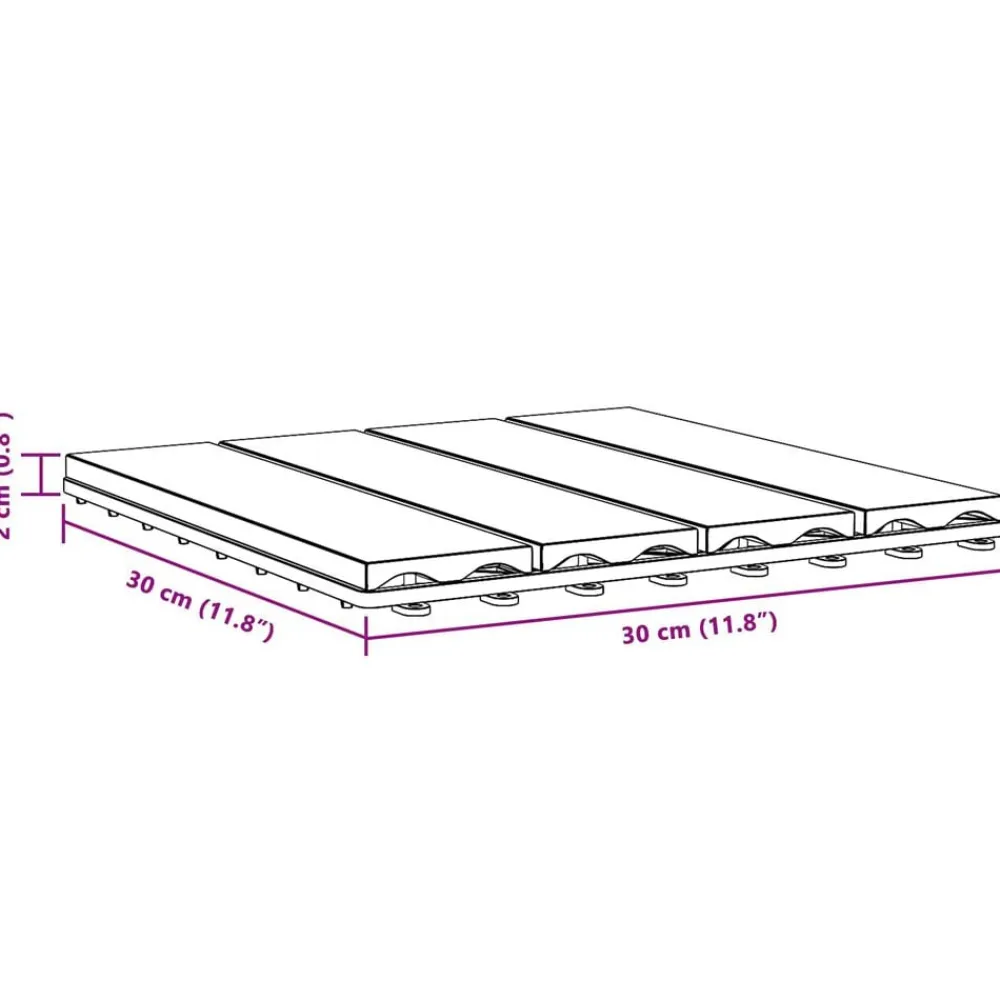 vidaXL Tile de Decking Diseño 3D 11 pcs Teca 30 x 30 cm WPC color teca New