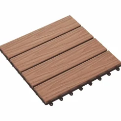 vidaXL Tile de Decking Diseño 3D 11 pcs Marrón Claro 30 x 30 cm WPC Marr&oacute;n claro New