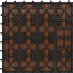 vidaXL Tile de Decking Diseño 3D 11 pcs Marrón Claro 30 x 30 cm WPC Marrón claro New