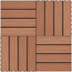 vidaXL Tile de Decking Diseño 3D 11 pcs Marrón Claro 30 x 30 cm WPC Marrón claro New