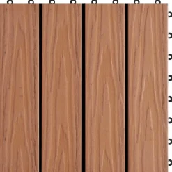 vidaXL Tile de Decking Diseño 3D 11 pcs Marrón Claro 30 x 30 cm WPC Marrón claro New