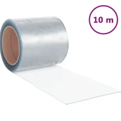 vidaXL Tira de cortina para puertas PVC 200x1,6 mm 10 m Transparente