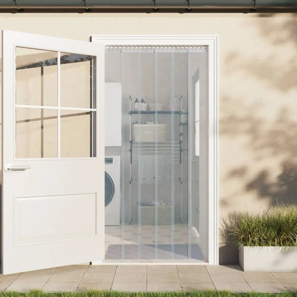 vidaXL Tira de cortina para puertas PVC 200x1,6 mm 10 m Transparente