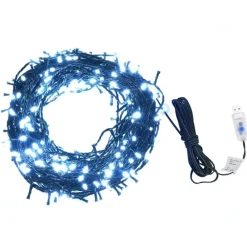 vidaXL Decoración-Tira de luces 400 LED interior exterior blanco frío 40 m