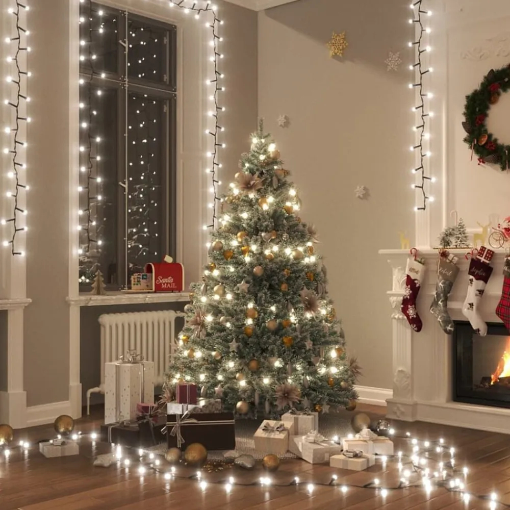 vidaXL Decoración-Tira de luces compacta con 400 LED PVC blanco frío 13 m