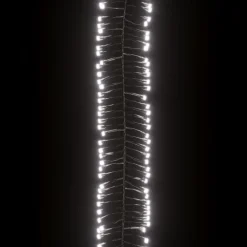 vidaXL Tira de luces de racimo con 400 LED PVC blanco frío 7,4 m Blanco fr&iacute;o y verde oscuro Discount